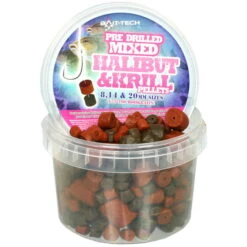 Bait-Tech Pre-Drilled Halibut And Krill Pellets 300g